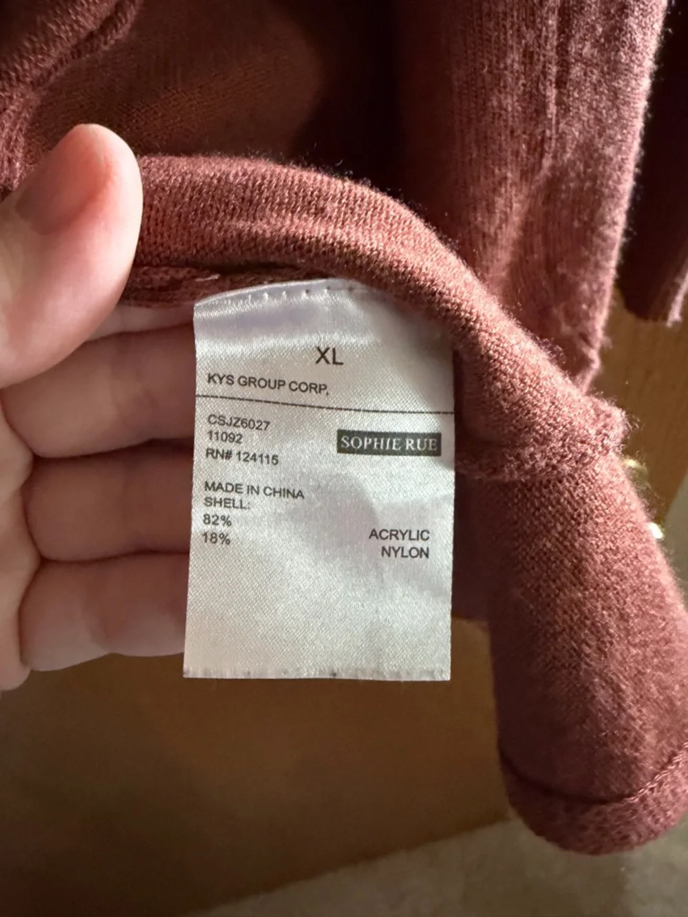 Rust Color Open-Front Cardigan - Picture 2 of 3